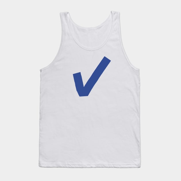 Minimal Blue Check Mark for Positivity Tank Top by ellenhenryart